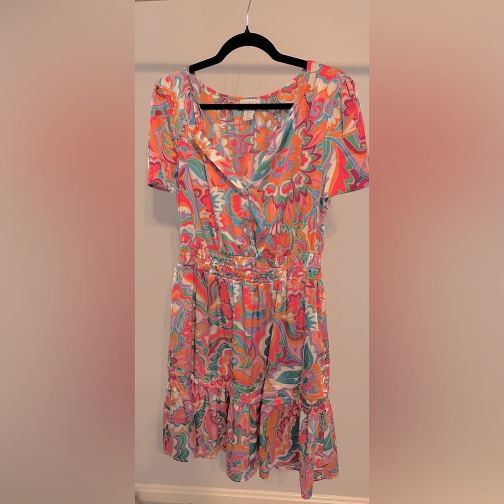 Nicole Miller Multicolor Floral Midi Dress